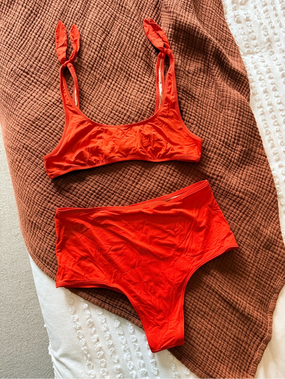 J. Crew Red Orange Cheeky Bikini